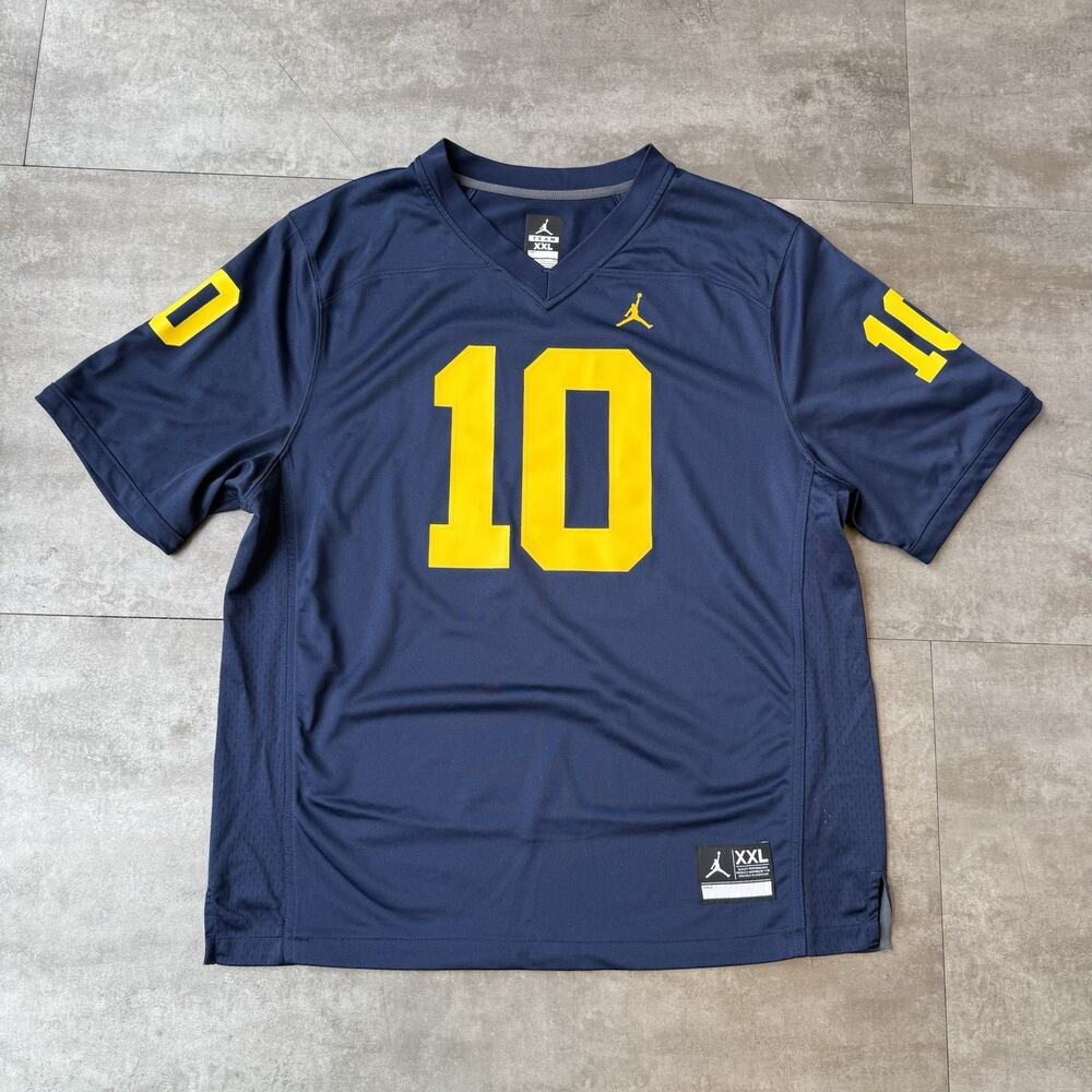 Nike Tom Brady Michigan Wolverines Jordan Brand Navy Game Jersey Size XXL - EUC